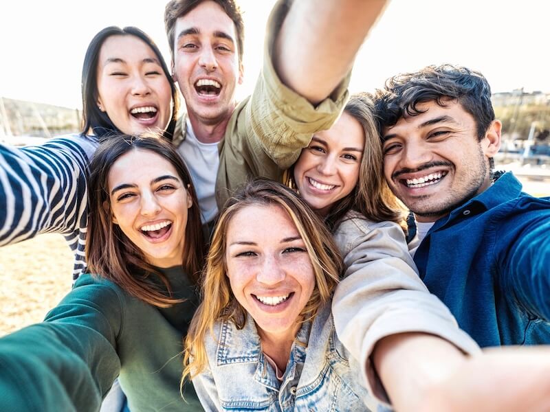 Happy group of people.